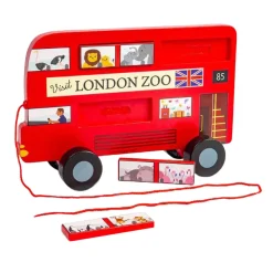 Bigjigs Houten Londen Bus Trekfiguur New