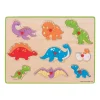 Houten Noppenpuzzel Dino's, 9dlg.-Bigjigs Hot