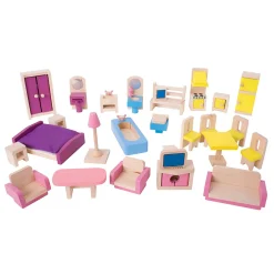 Houten Poppenhuis Meubels, 27dlg.>Bigjigs New