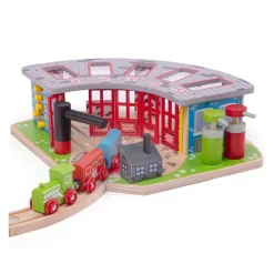 Houten Rails - Luxe Remise voor 5 Treinen>Bigjigs Discount