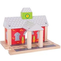 Houten Rails - Spoorwegstation-Bigjigs Hot