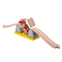 Houten Rails Barstende Brug T-Rex Dino, 7dlg.-Bigjigs
