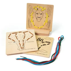 Houten Rijgpuzzel op Nummer - Jungle, 8dlg.-Bigjigs Clearance