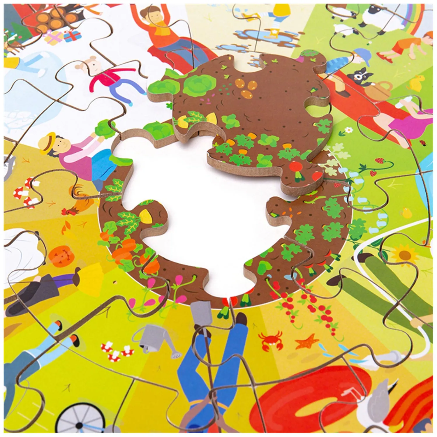 Houten Seizoenen Vloerpuzzel Rond, 50st.-Bigjigs Online