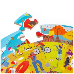 Houten Seizoenen Vloerpuzzel Rond, 50st.-Bigjigs Online