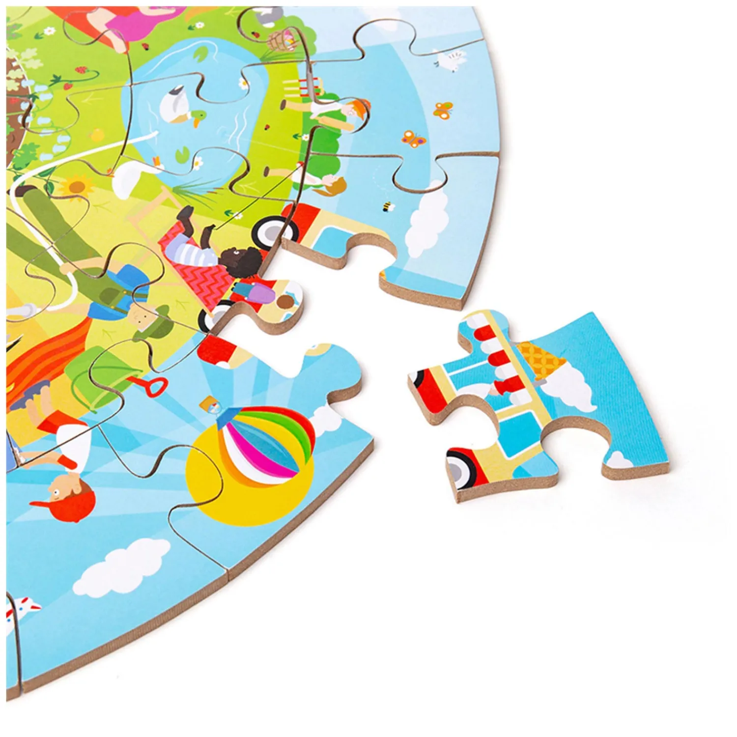 Houten Seizoenen Vloerpuzzel Rond, 50st.-Bigjigs Online
