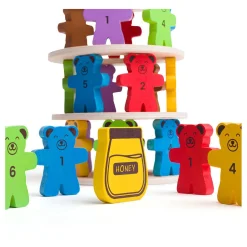 Houten Stapelspel Teddyberen.-Bigjigs