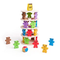 Houten Stapelspel Teddyberen.-Bigjigs