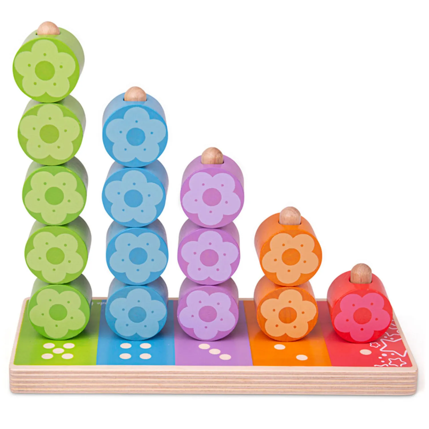 Bigjigs Houten Stapelspel Bloemen, 16dlg. Best