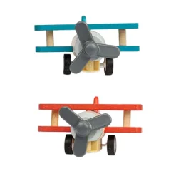 Houten Terugtrek Dubbeldekker Vliegtuig-Bigjigs Sale