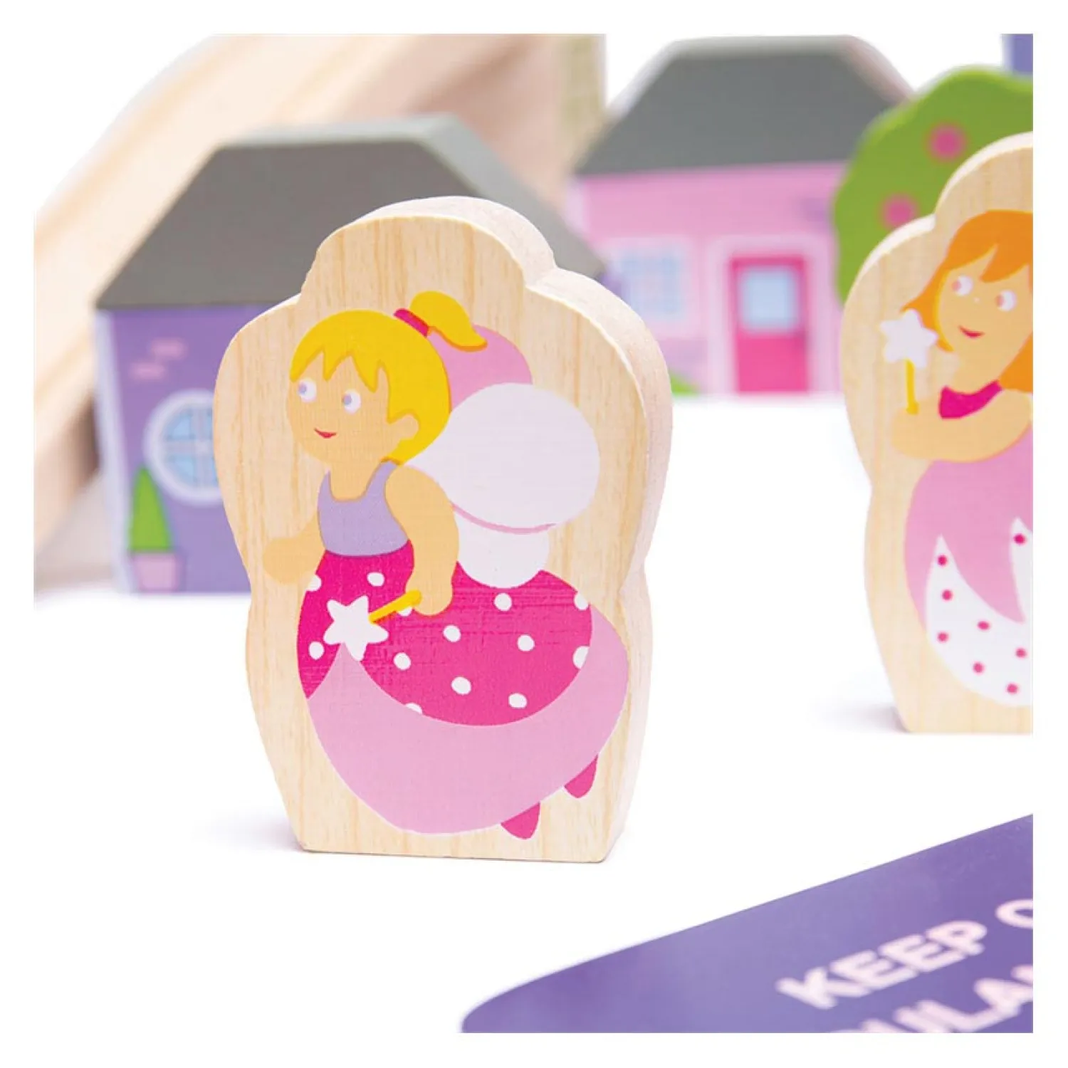 Houten Treinset Stad - Roze>Bigjigs