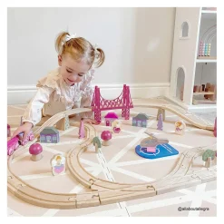 Houten Treinset Stad - Roze><noscript><img width=