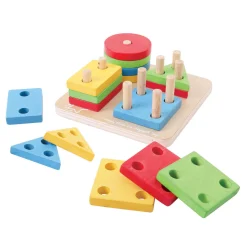 Houten Vormen Stapelspel, 17dlg.>Bigjigs