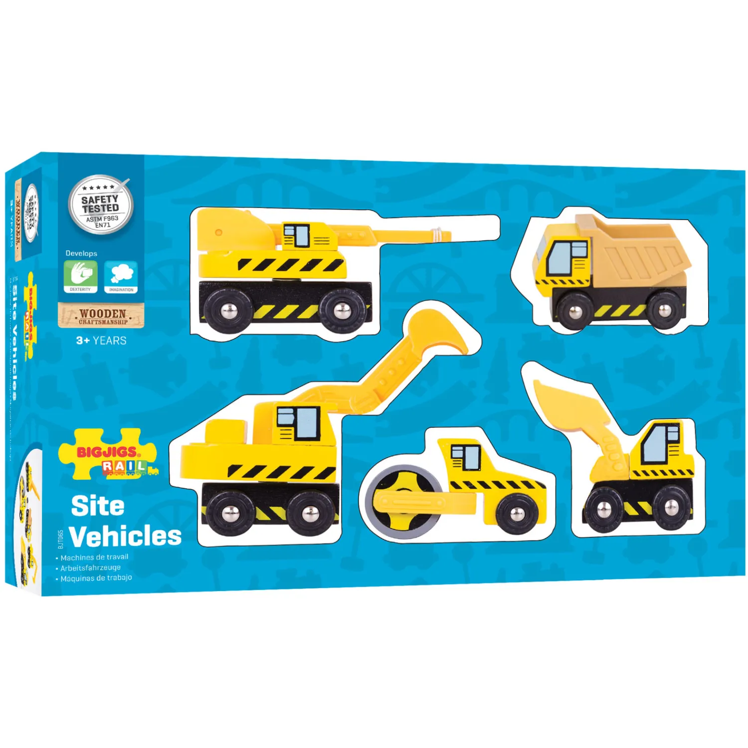 Houten Werkvoertuigen, 5st.>Bigjigs Best