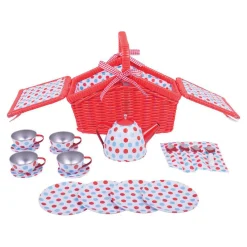 Bigjigs Theeservies in Rode Opbergmand Clearance