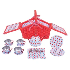 Bigjigs Theeservies in Rode Opbergmand Clearance