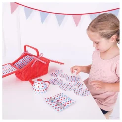 Bigjigs Theeservies in Rode Opbergmand Clearance