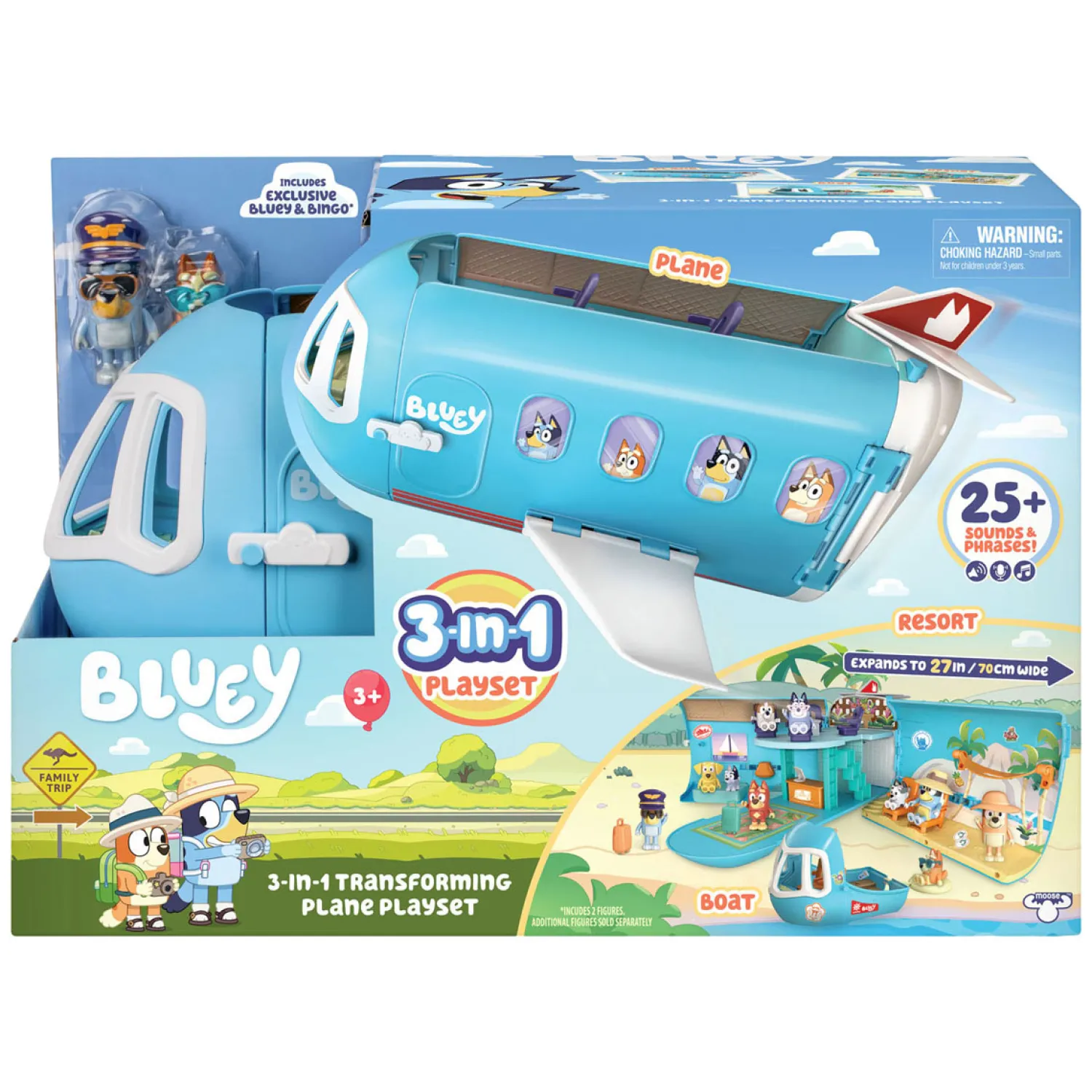 Bluey 3in1 Vliegtuig met 2 Speelfiguren>Moose Toys Hot