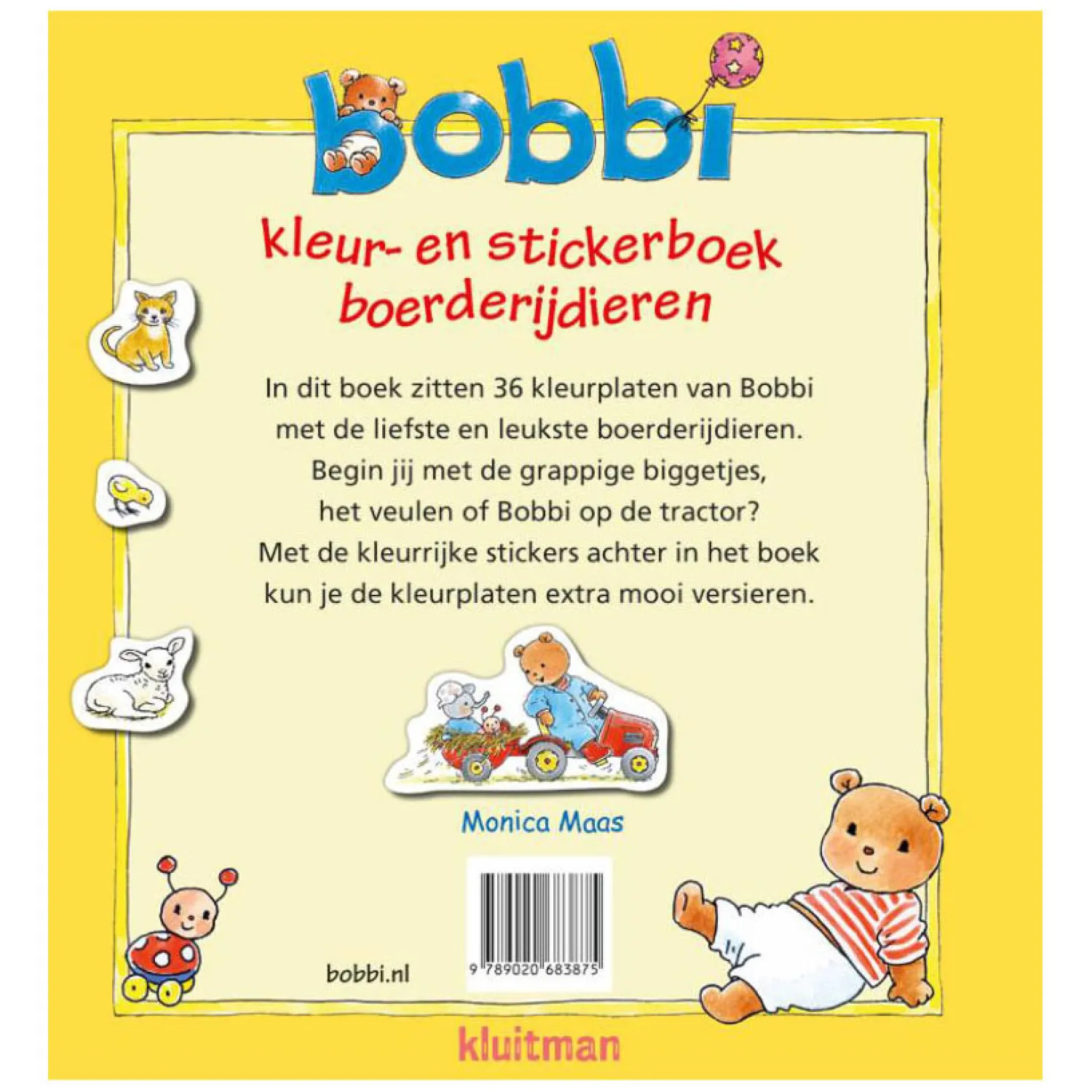 Bobbi Kleur- en Stickerboek Boerderijdieren-Uitgeverij Kluitman Discount