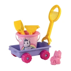 Bolderkar met Eenhoorn Strandset, 5dlg.-Androni Discount