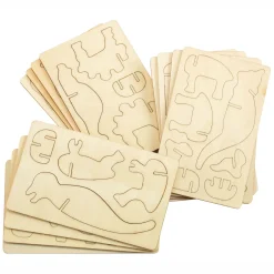 Bouwpakketje Houten 3D Dinosaurus, Set van 4-Colorations Best