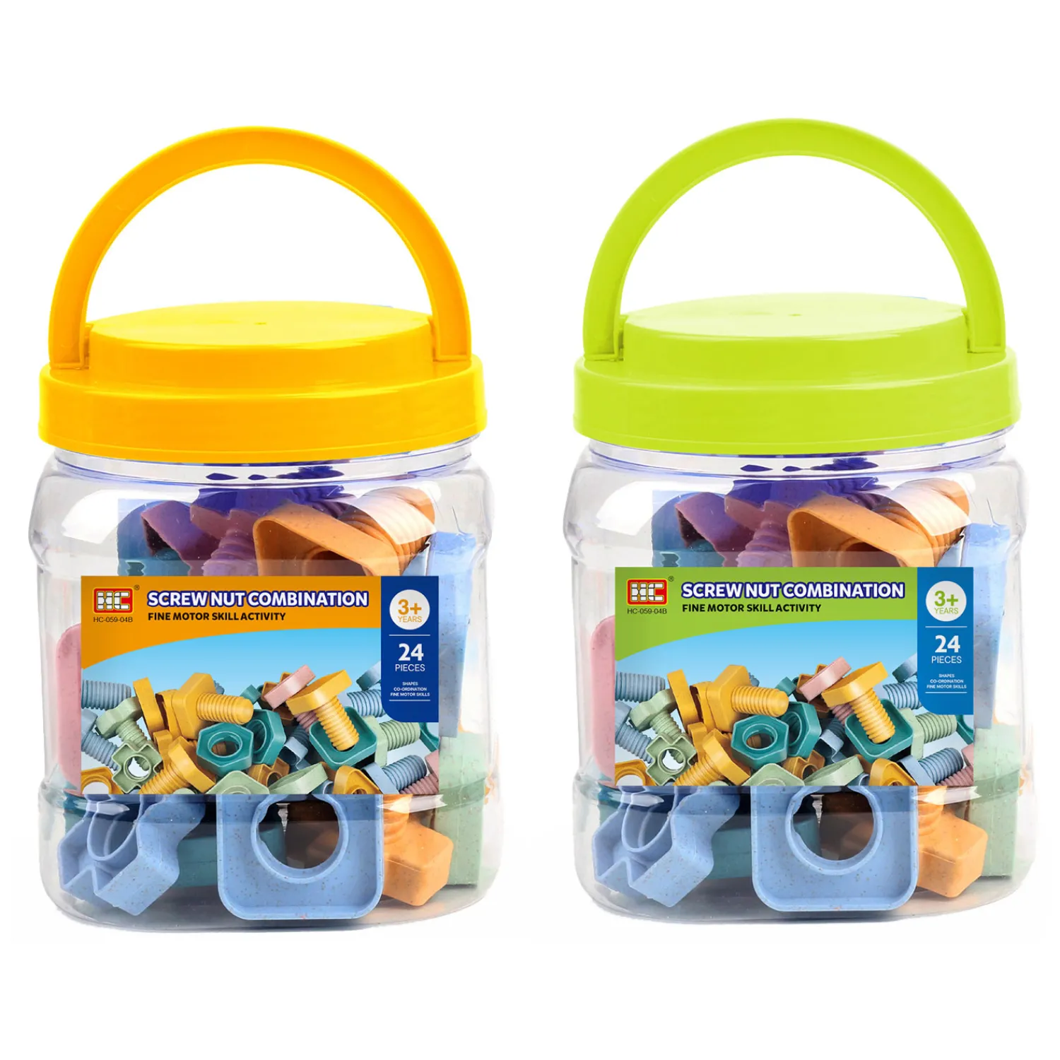 Bouwschroeven Pastel in Opbergbox, 24dlg. Clearance