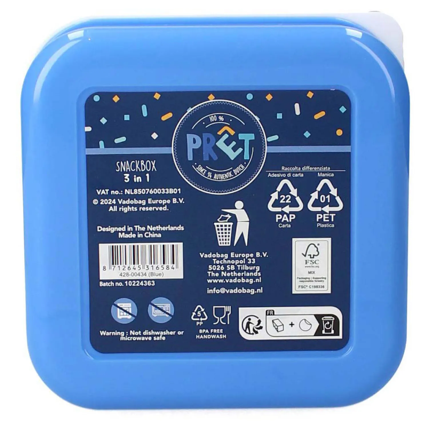 Vadobag Broodtrommel Pret Fresh Bites Dinosaurus - 3dlg. Sale