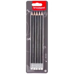 Grafietpotlodenset, 5 Hb Potloden met Gum>Bruynzeel Sale