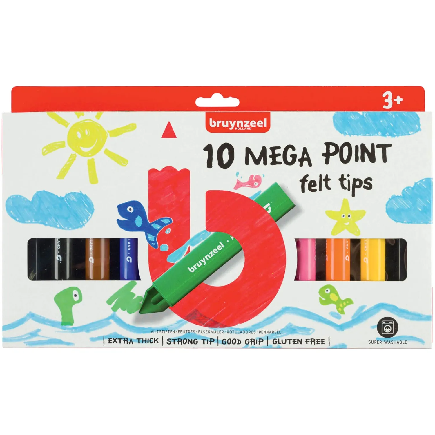 Kids Mega Viltstiften, 10st.-Bruynzeel Outlet