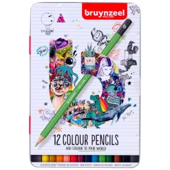 Bruynzeel Kleurpotloden Blik, 12 Kleuren Clearance