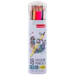 Bruynzeel Kleurpotloden Blik metallic & Neon, 18 Kleuren Sale