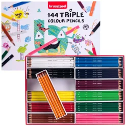 Bruynzeel Triple Kleurpotlodenset, 12x12 Kleuren Clearance