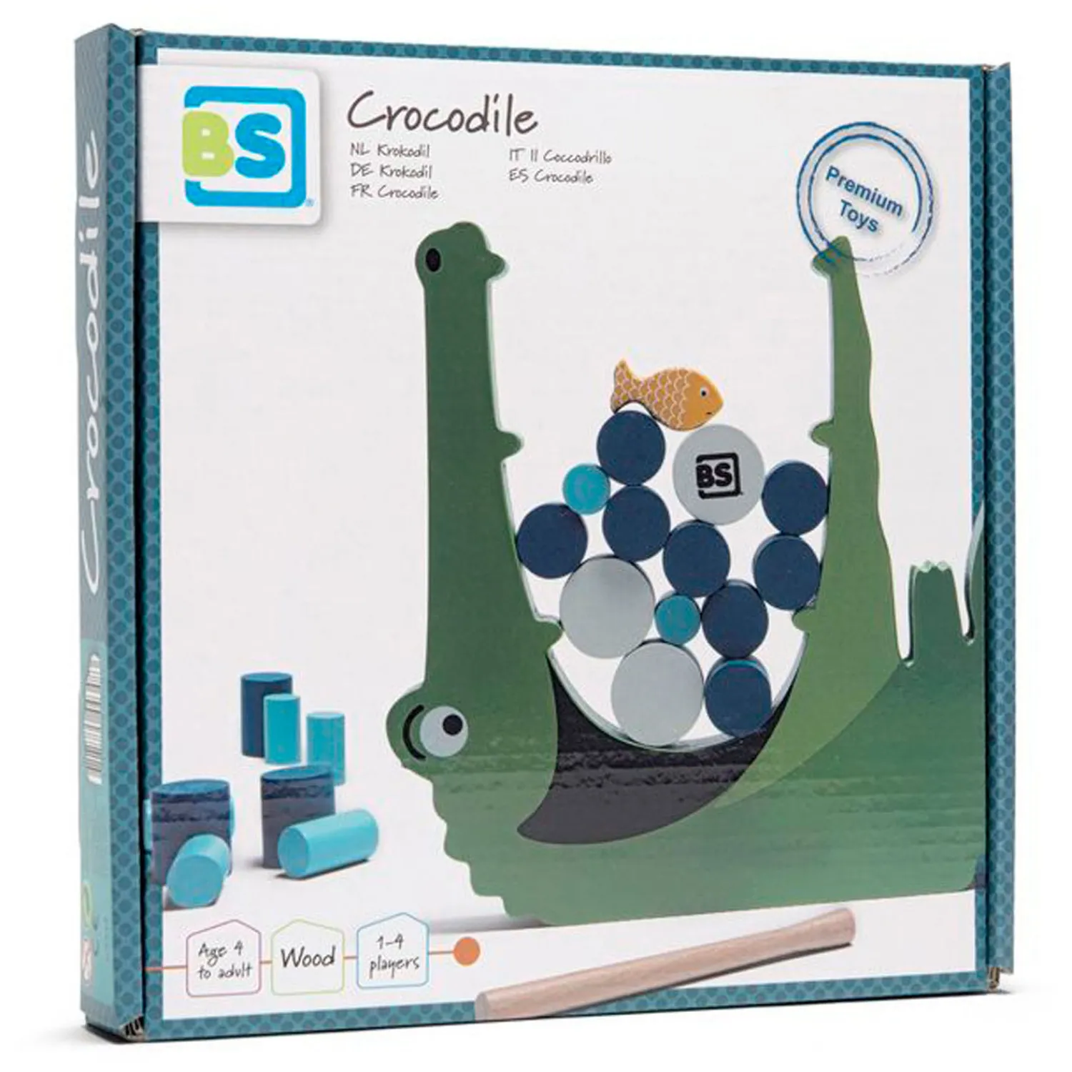 Krokodil Hout - Balans en Stapelspel-BS Toys Clearance