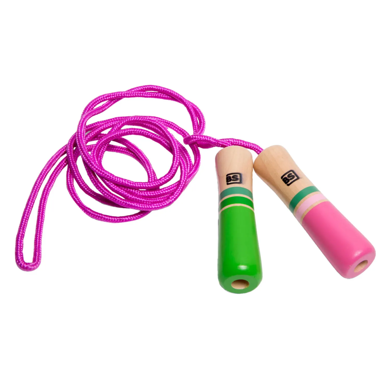 Springtouw Roze met Houten Handvatten>BS Toys