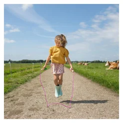 Springtouw Roze met Houten Handvatten><noscript><img width=