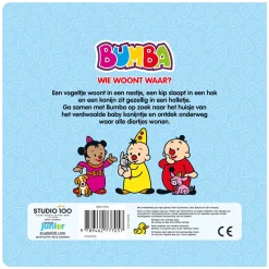 Bumba Kartonboek met Flapjes - Wie woont Waar?><noscript><img width=