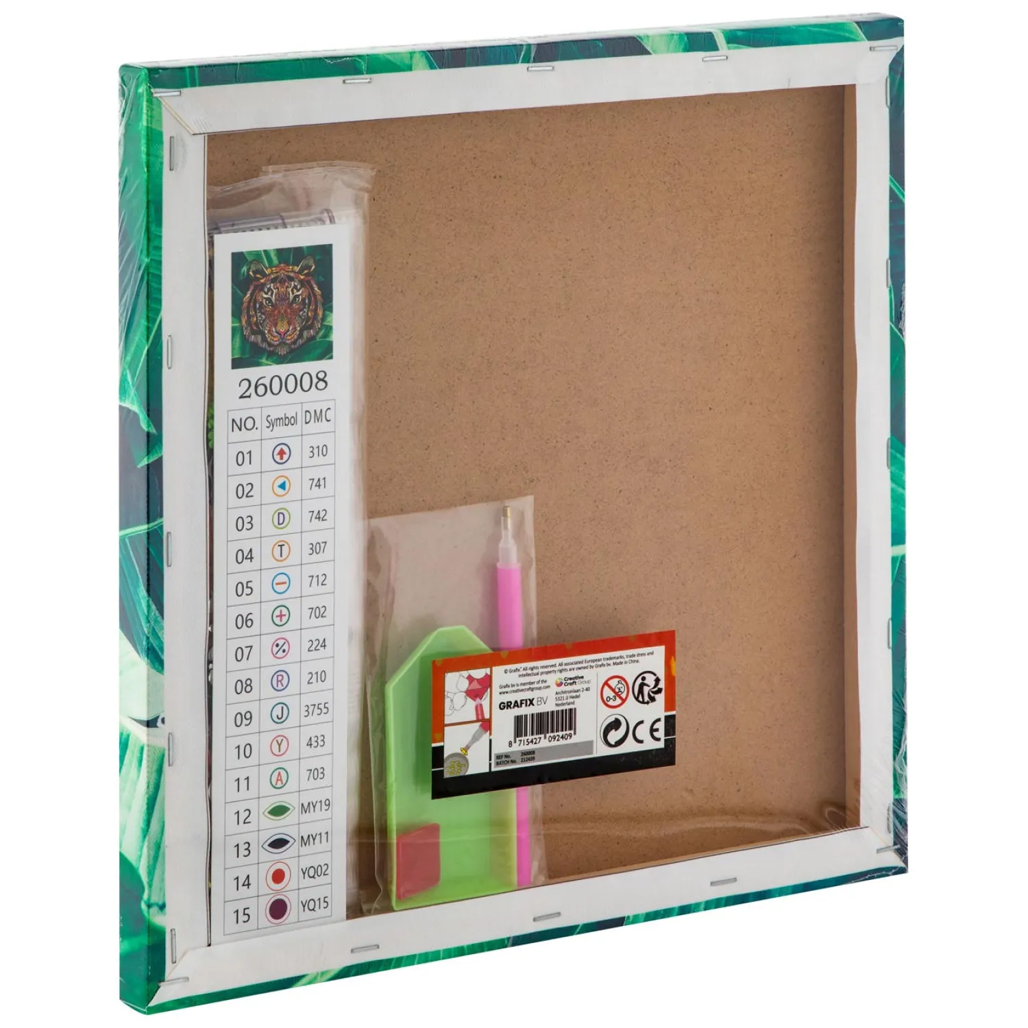 Canvas Diamond Painting Tijger, 30x30cm-Grafix Online