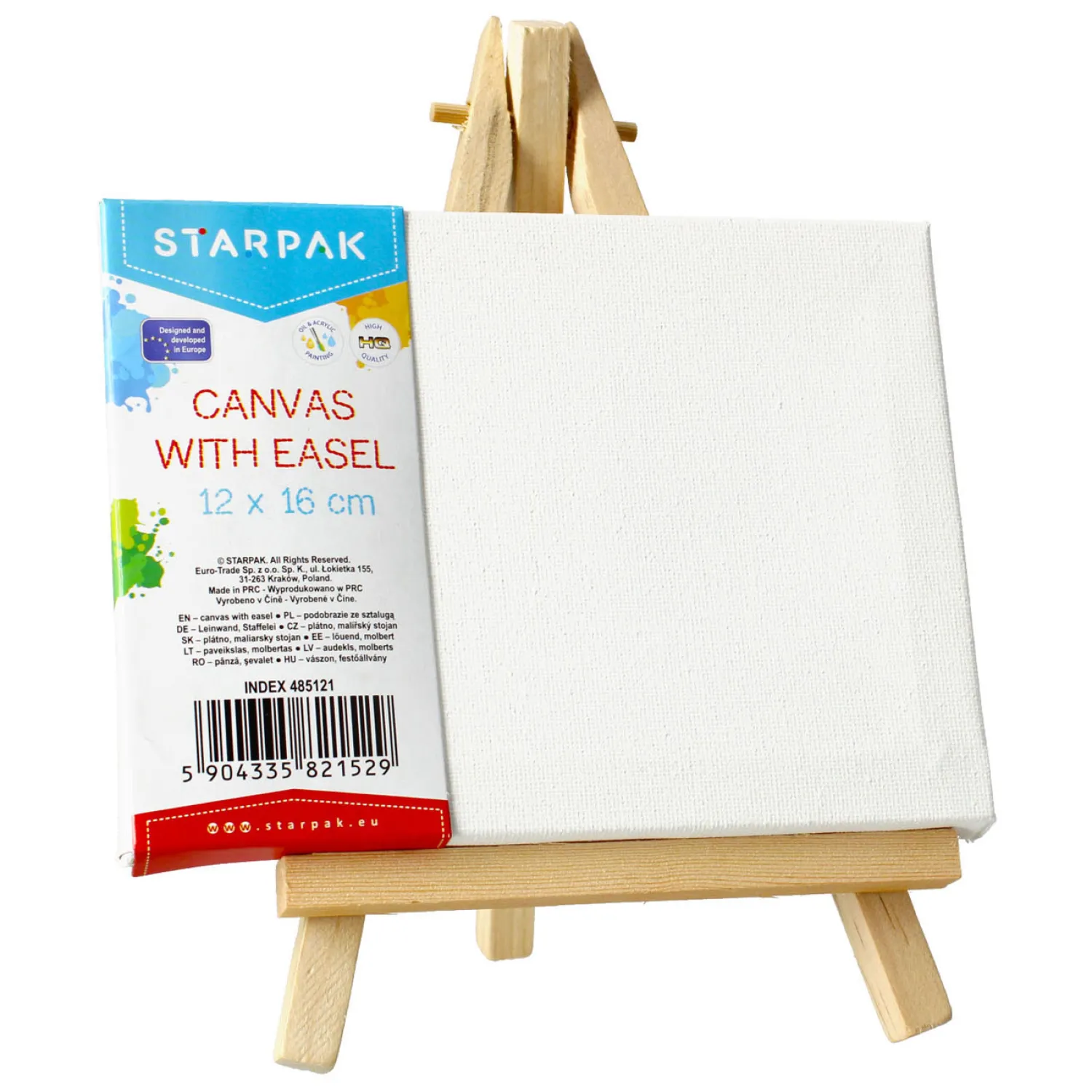 Canvas met Ezel, 12x16cm New