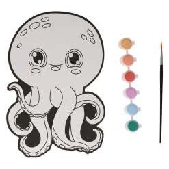 Wins Holland Canvas Schilderen - Octopus - incl Penseel en 6 kleuren verf Clearance