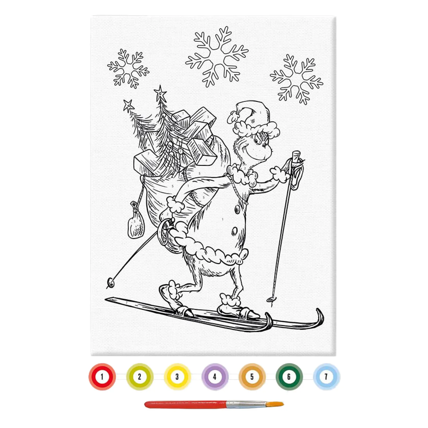 Creative Craft Group Canvas Schilderen op Nummer Grinch Sale