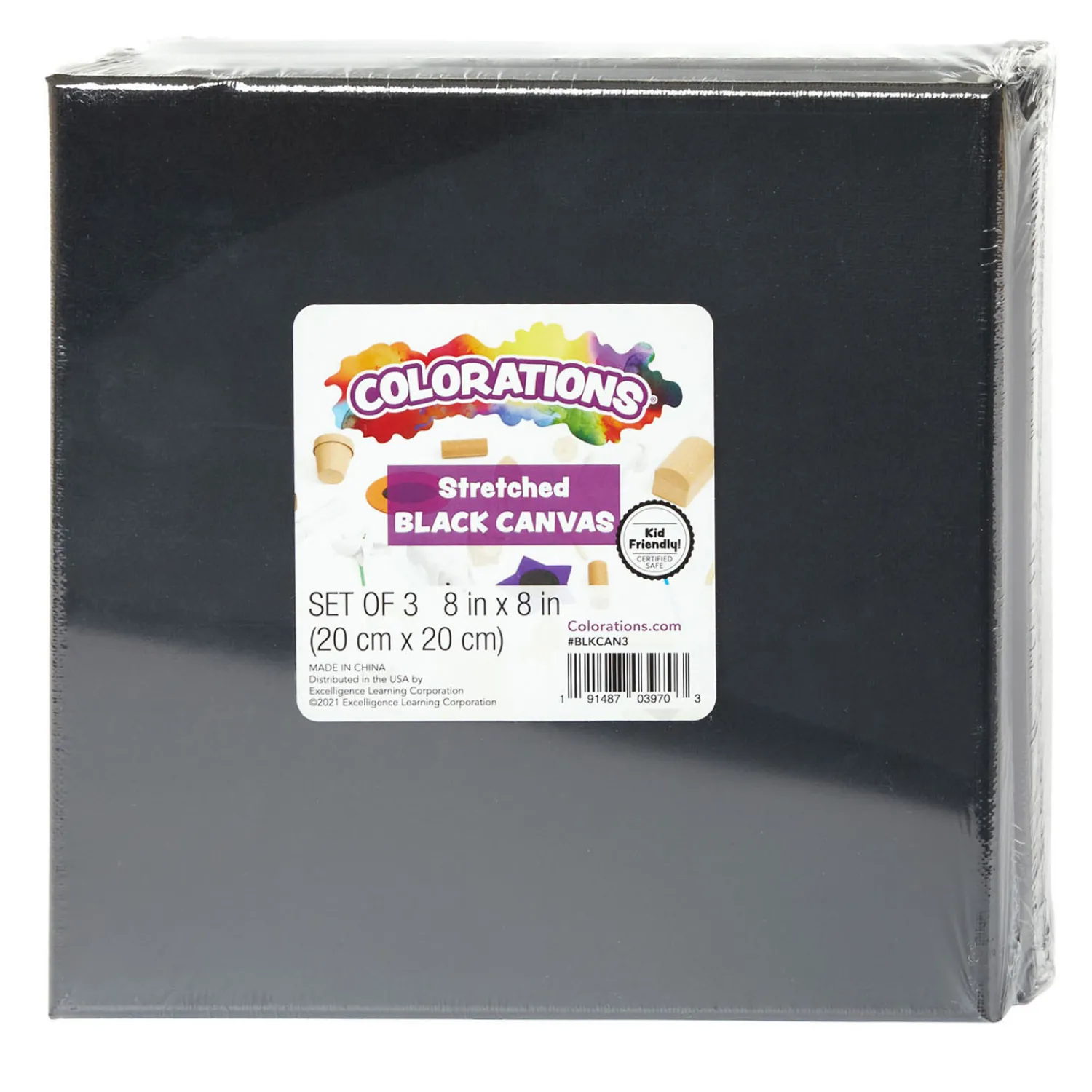 Canvas Zwart 20x20cm, 3st.-Colorations Discount