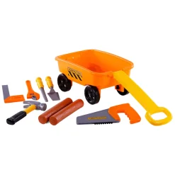 Bolderkar Oranje met Gereedschap en Boomstammen, 9dlg.-Cavallino Discount