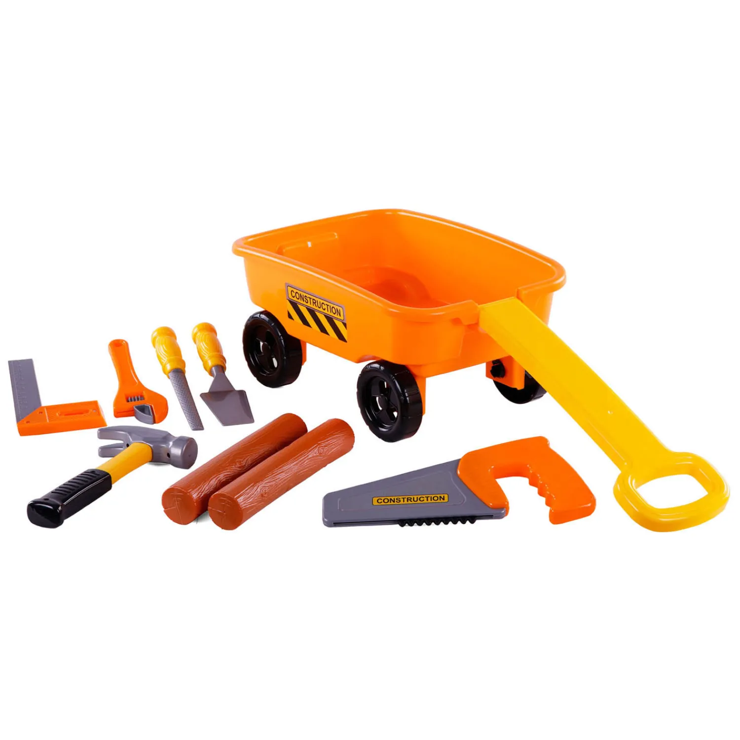 Bolderkar Oranje met Gereedschap en Boomstammen, 9dlg.-Cavallino Discount