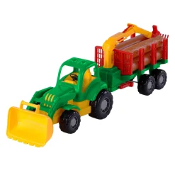 Cavallino Klassieke Tractor met Aanhangwagen en Hout, 61cm Outlet