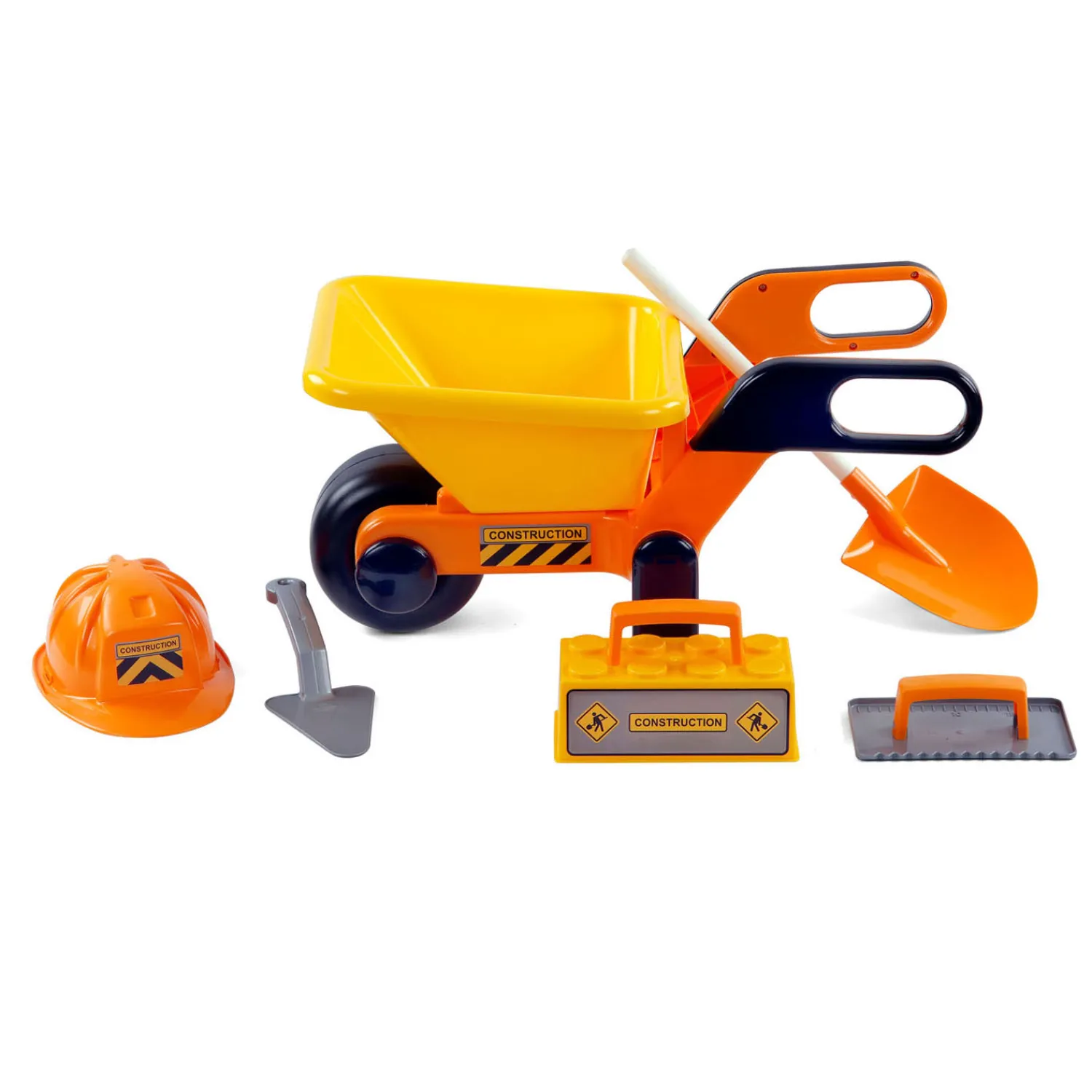 Kruiwagen Geel met Gereedschap en Helm, 6dlg.>Cavallino New