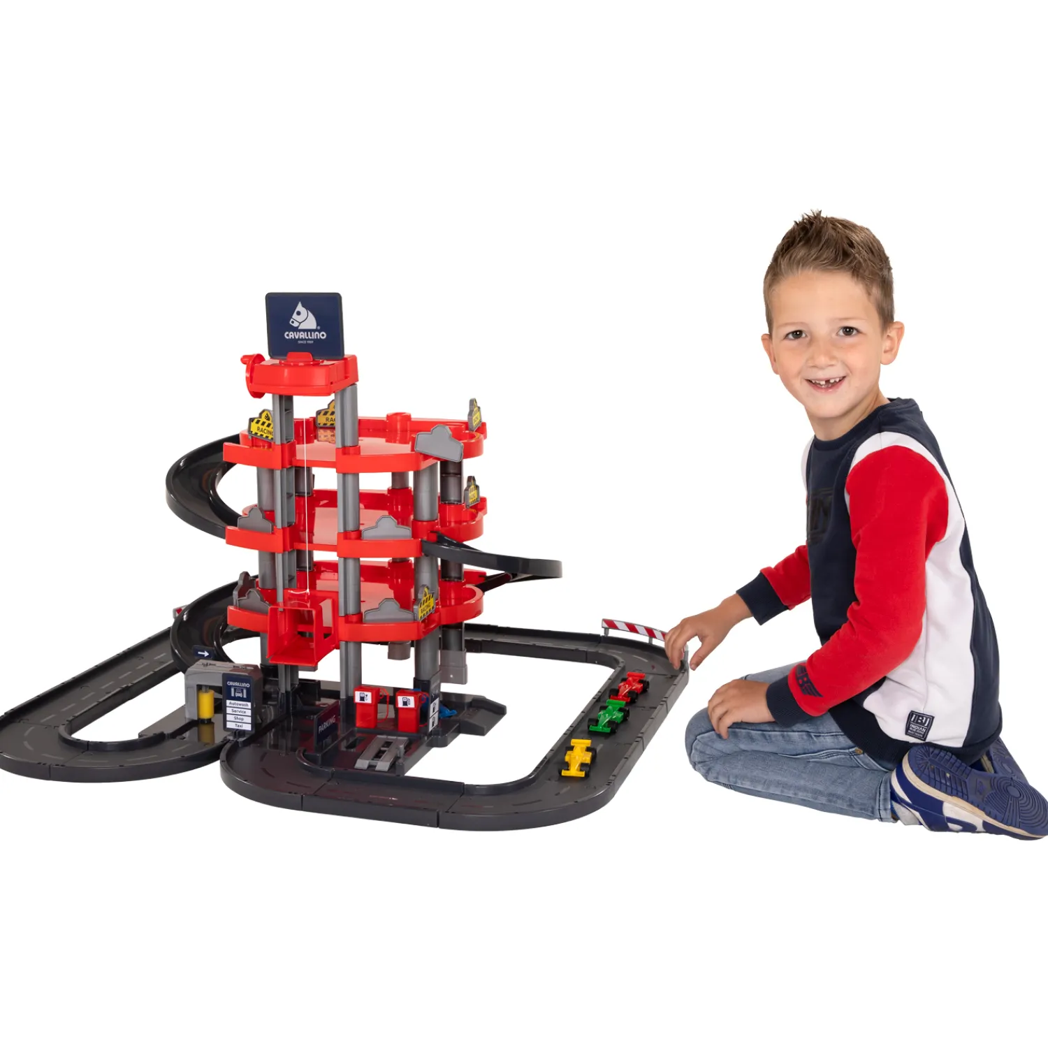 Racing Parkeergarage met 4 Verdiepingen en Auto's Speelset-Cavallino Best