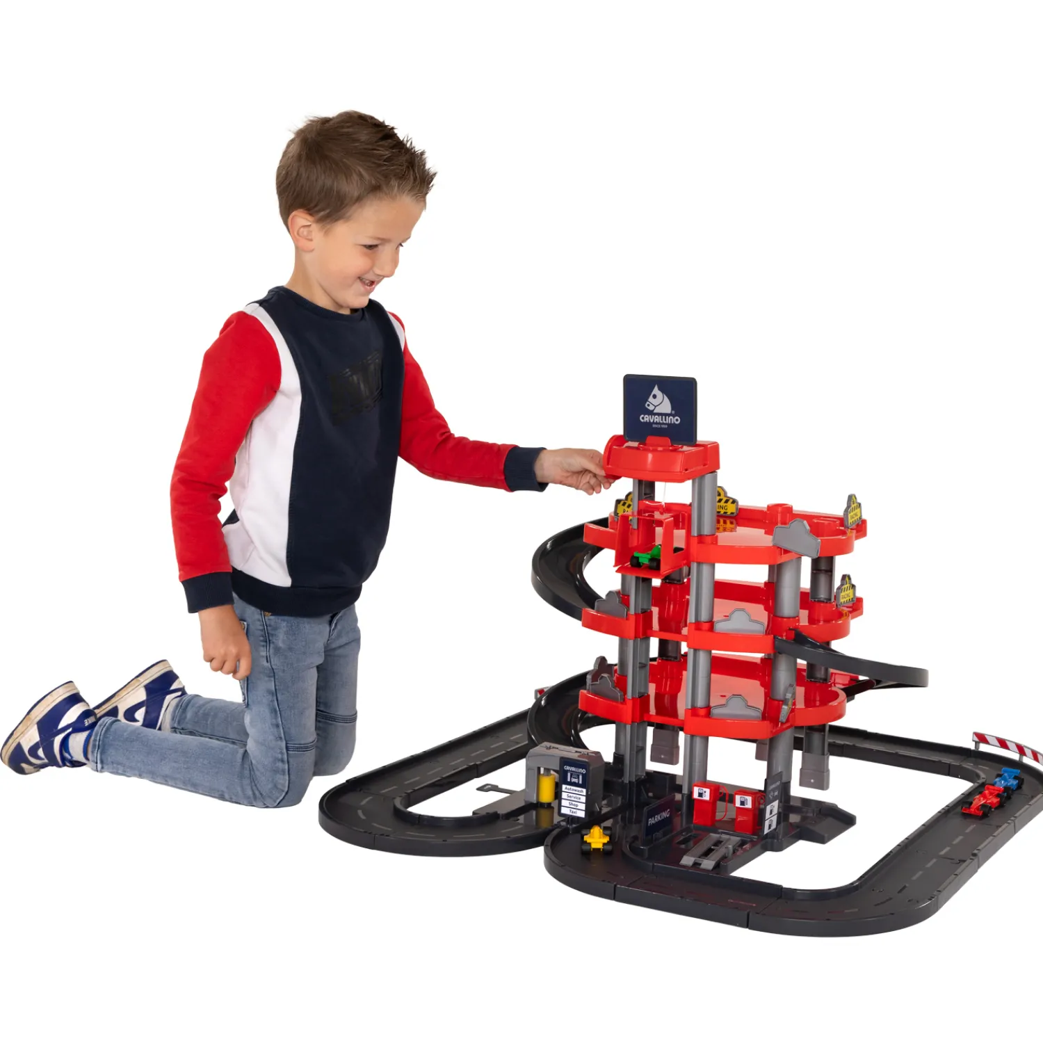 Racing Parkeergarage met 4 Verdiepingen en Auto's Speelset-Cavallino Best