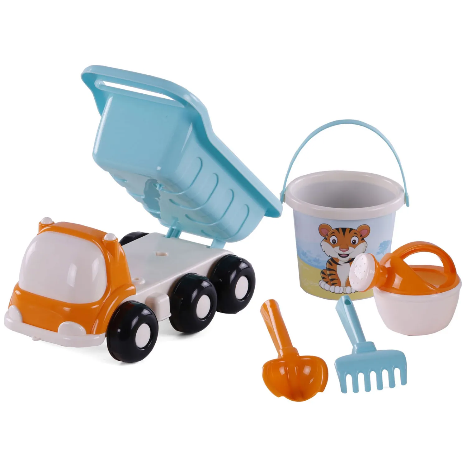 Strand Kiepwagen met Emmerset Blauw, 5dlg.-Cavallino Discount