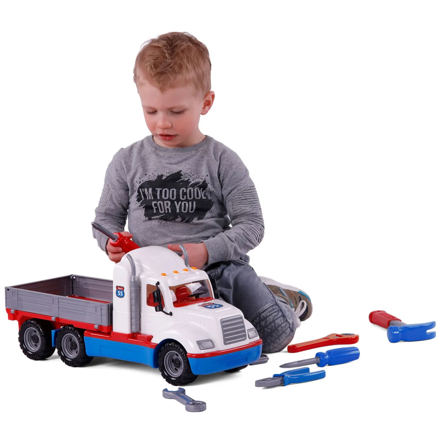 Torpedo Vrachtwagen met 7 Gereedschappen, Schaal 1:16>Cavallino Clearance