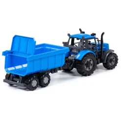 Tractor met Kiepwagen Aanhangwagen Blauw, Schaal 1:32>Cavallino Hot